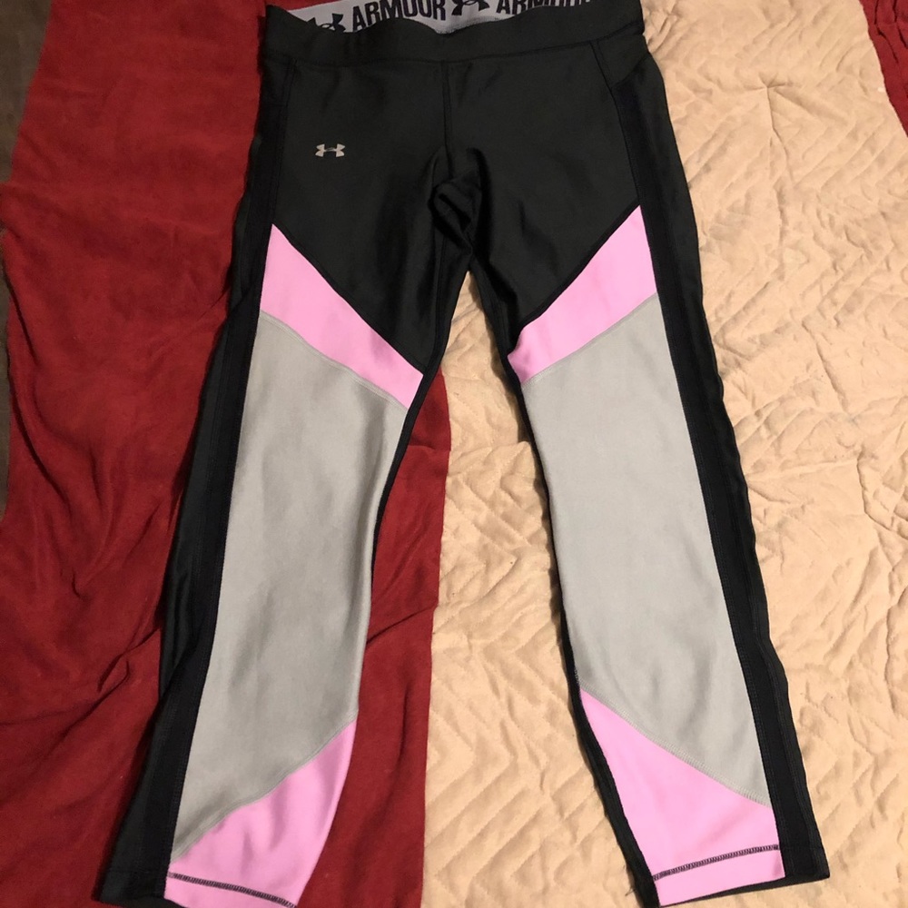 Under Armour Black and Pink Ankle Pants